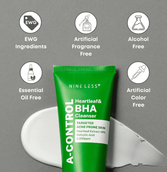NINE LESS – A-Control Heartleaf & BHA Cleanser