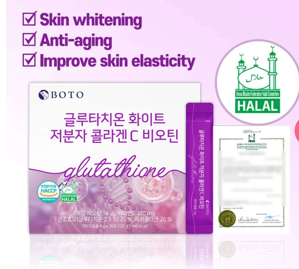 BOTO - Glutathione White Small Molecule Collagen C Biotin 30sticks