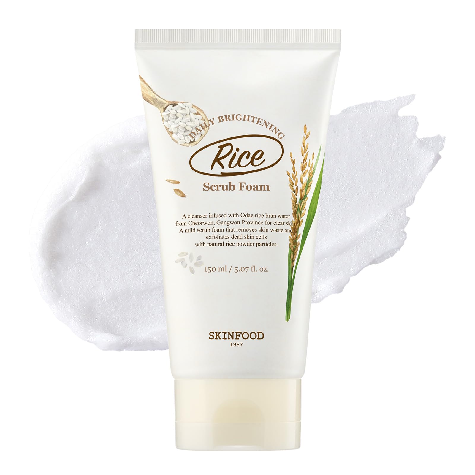 SKINFOOD RICE BRIGHTENING SCRUB FOAM