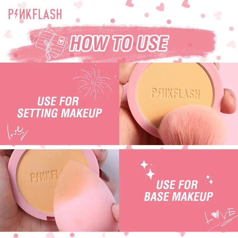 PINKFLASH Lasting Matte Pressed Powder – #001